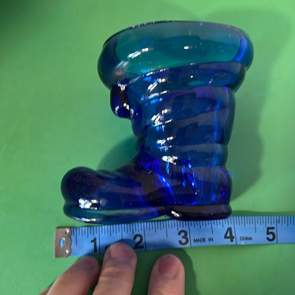 Beautiful blue cobalt glass boot